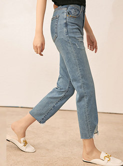 Lite Fur-Trimmed Skinny Jeans For Women