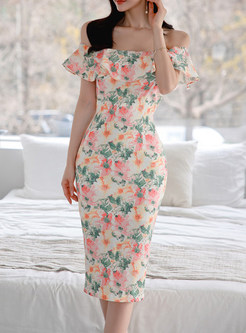 Amazing Allure Off-The-Shoulder Ruffled Floral Dress