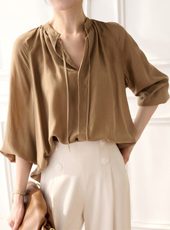 Tie Front Casual Blouse