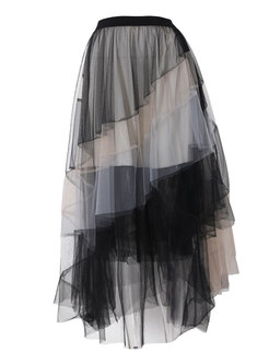 Comfortable Irregular Contrasting Transparent Tulle Skirts
