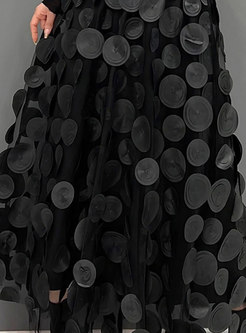 Dot Transparent High Waisted Black Skirts