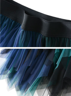 Lightweight Contrasting Tulle A-Line Skirts