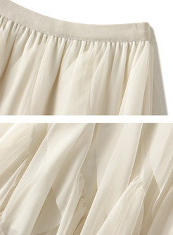 Irregular Summer Mesh Skirt
