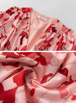 Remarkable Arrival Tie Waist Floral Print Dress