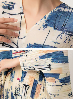 Dolman Sleeves Color-Blocked Maxi Dress