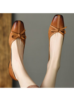 Bow Front Retro Square Shoes