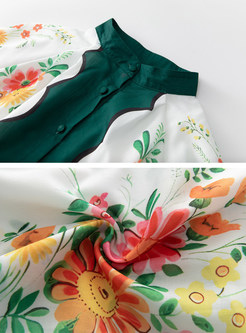 Tie Waist Floral Print Maxi Dress