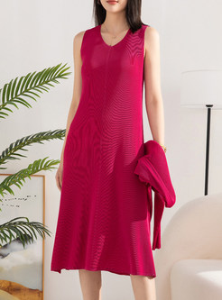 Floral Crochet Top & Strip Midi Dress