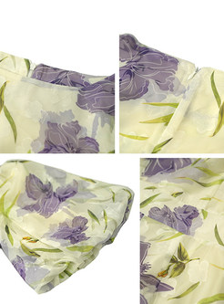 Short Sleeve Floral Print Bodycon Dress