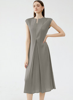 Elegant Sleeveless Midi Steret Dress