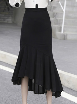 Minimalist Asymmetric Bodycon Skirt