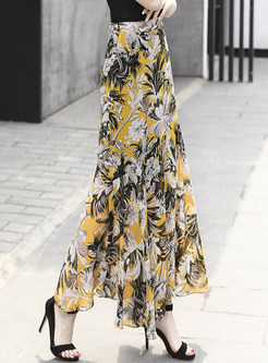 Hot Floral Print Maxi Skirt