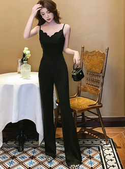 Fitted Solid Color Jumpsuits For Women