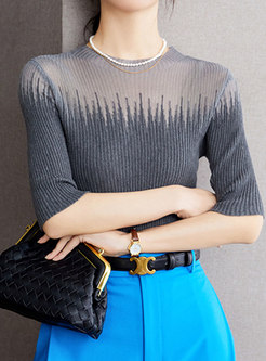 Women Fashion Transparent Tight Knit Tops