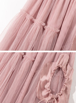 Sweet & Cute Drawcord Big Hem Irregular A-Line Skirts