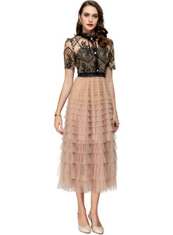 Glamorous Lace See Through Layered Dresses