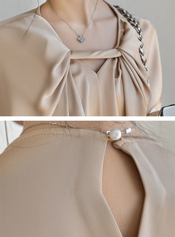 Soft Satin Pleated Casual Dresses