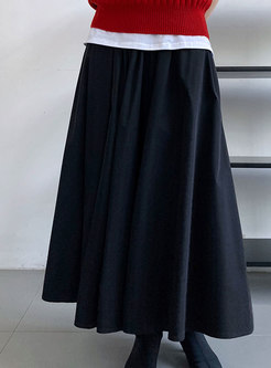 Classic-Fit Pleated Big Hem Maxi Skirts
