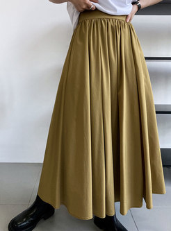 Classic-Fit Pleated Big Hem Maxi Skirts