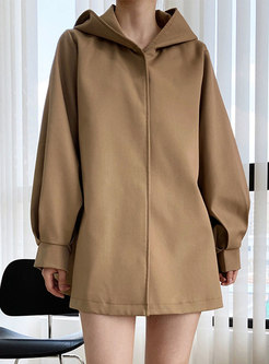 Oversized-Fit Hooded With a Belt Trench Coats Women