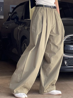 Fashion Gathered Summer Wide Leg Pants For Women