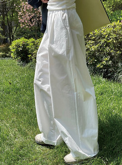 Fashion Gathered Summer Wide Leg Pants For Women