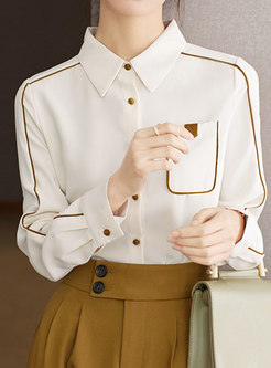 Stylish With Pockets White Blouses For Women