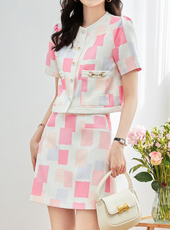 Sweet & Cute Plaid Skirts Suits For Ladies