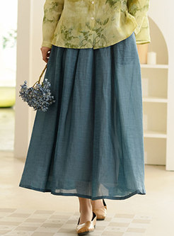 Minimalist Linen Midi Skirts For Women
