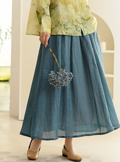 Minimalist Linen Midi Skirts For Women