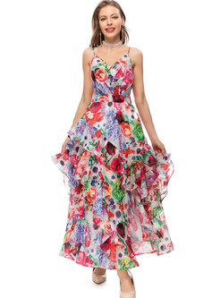Sexy Floral Beach Long Dresses