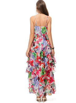 Sexy Floral Beach Long Dresses