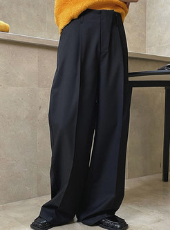 Casual Asymmetrical Placket Bootcut Pants For Women