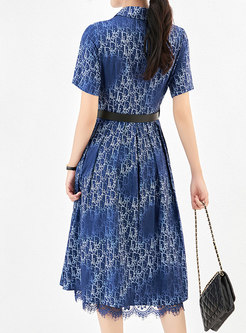 Swing Printed Lace-Trimmed Skater Dresses