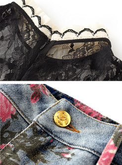 Dreamy Lace Mockneck Tops & Printed Split Skirts