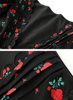 Stylish V-Neck Floral-Print Beach Dresses