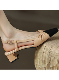 Bowknot Mid Calf Sandals For Women