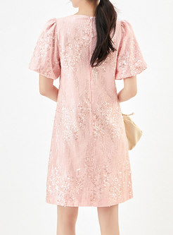Cute Sequined Embroidered Skater Dresses