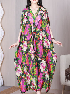 Soft Floral Batwing Sleeve Dresses
