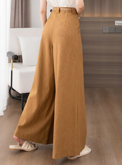 Comfort Linen-Blend Wide Leg Pants For Women