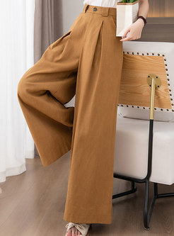 Comfort Linen-Blend Wide Leg Pants For Women