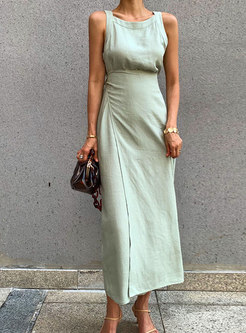 Brief Waisted Camisole Maxi Dresses