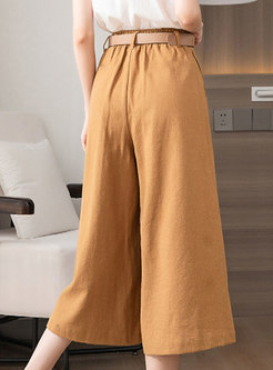 Soft Linen Summer Capri Pants For Women
