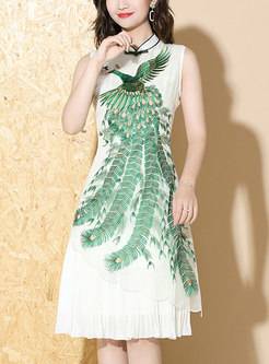 Premium Phoenix Pattern Modern Cheongsam Dresses
