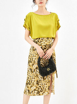 Solid T Shirts For Women & Leopard Print Skirts