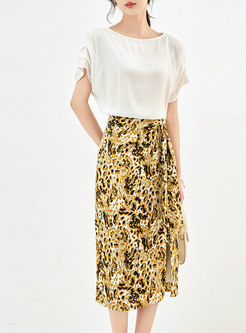 Solid T Shirts For Women & Leopard Print Skirts