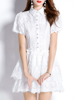 Cute Embroidered Puff Sleeve Dresses