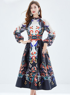 Ethnic Printed Big Hem Dresses