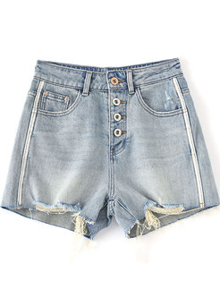 Fashion Contrasting Burrs Shorts For Women