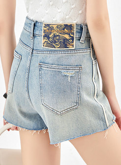 Fashion Contrasting Burrs Shorts For Women